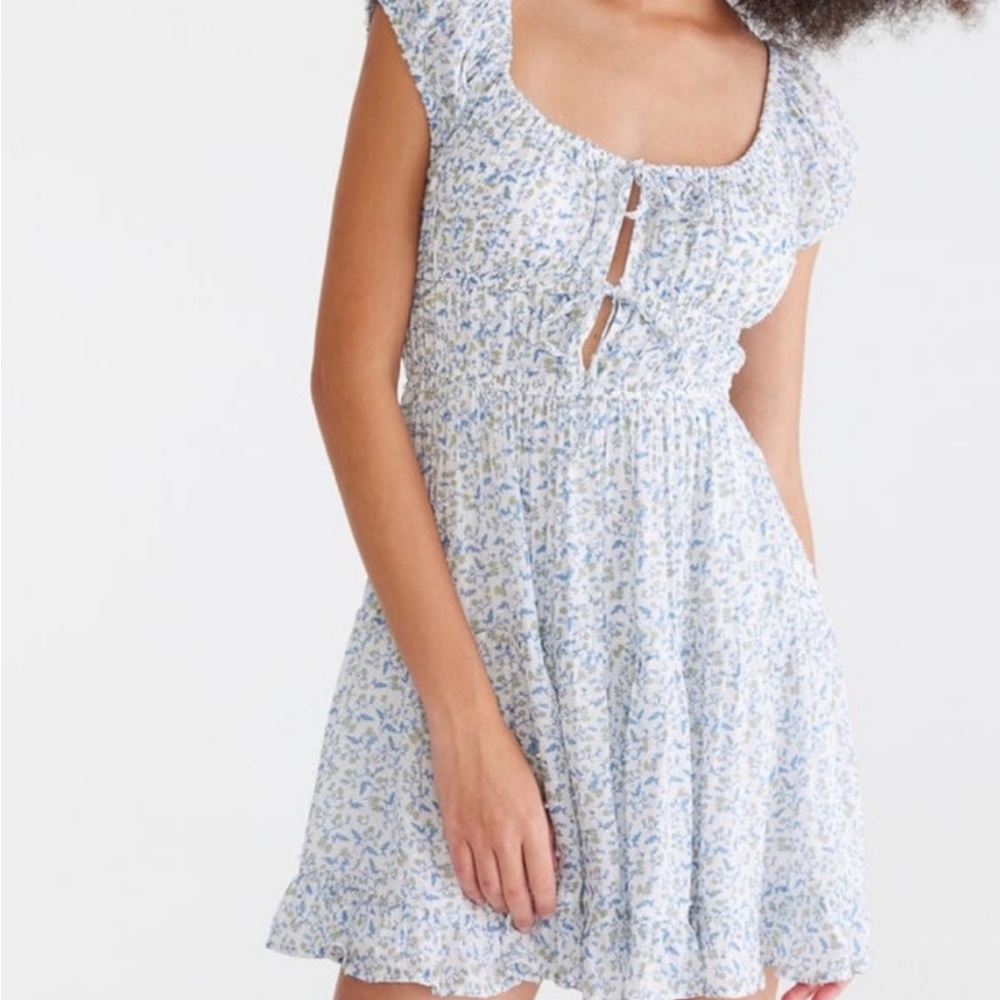 Blue Floral Mini Dress